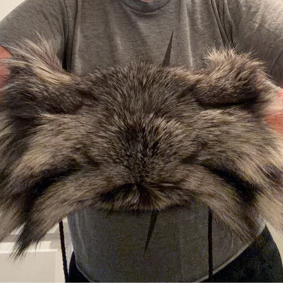 Chic Fur Gray Clutch / muffin/ crossbody bag